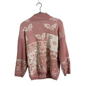 Vintage 90s Private Eyes Pink Bear Turtleneck Sweater‎